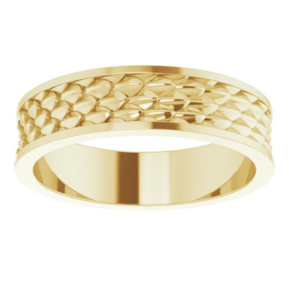 14K Yellow Gold Scale Patterned Band