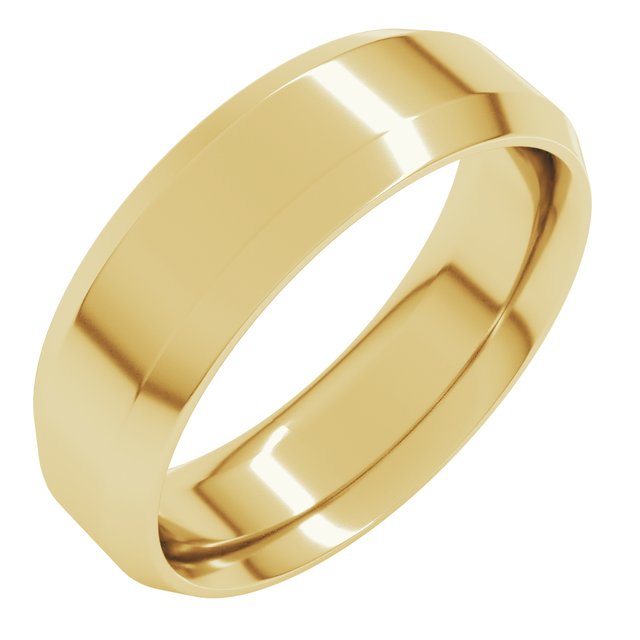 Beveled-Edge Comfort-Fit Flat Band, 7 mm