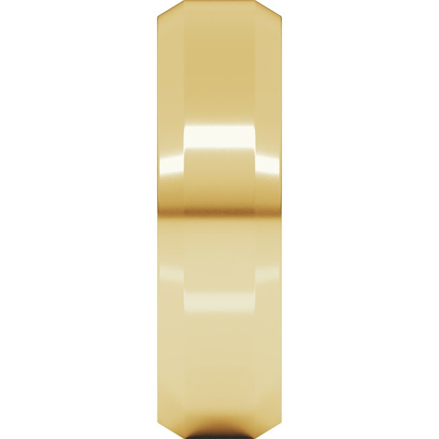 Beveled-Edge Comfort-Fit Flat Band, 7 mm