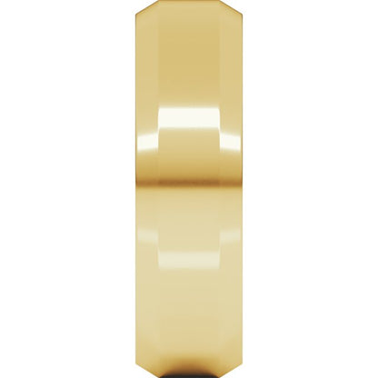 Beveled-Edge Comfort-Fit Flat Band, 7 mm