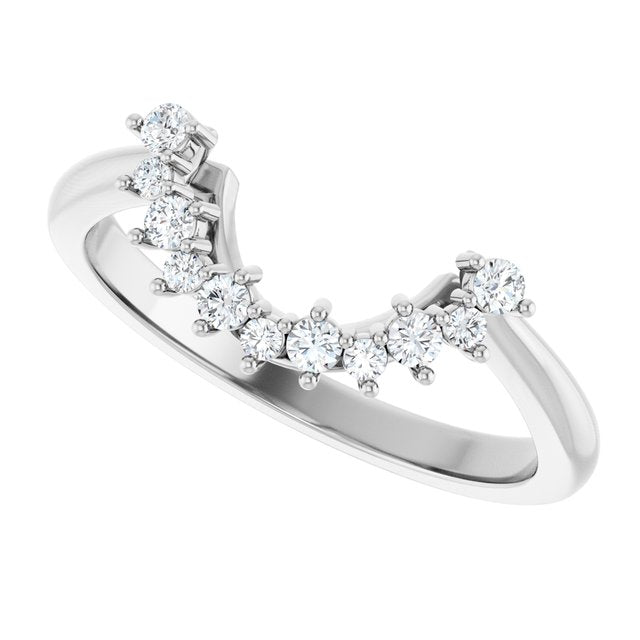 1/6 CTW Natural Diamond Matching Band, 7.02 x 14.52 mm