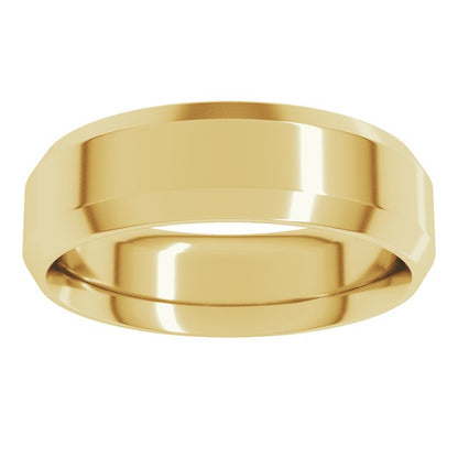 Beveled-Edge Comfort-Fit Flat Band, 7 mm