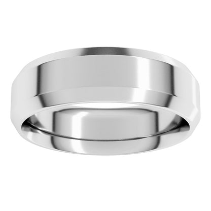 Sterling Silver Beveled-Edge Comfort-Fit Flat Band