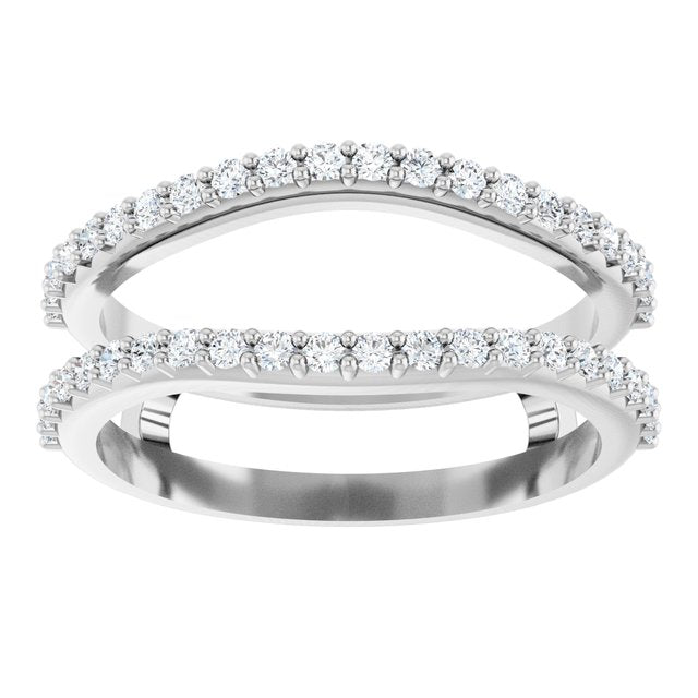 14K White Gold 1/3 CTW Natural Diamond Accented Ring Guard