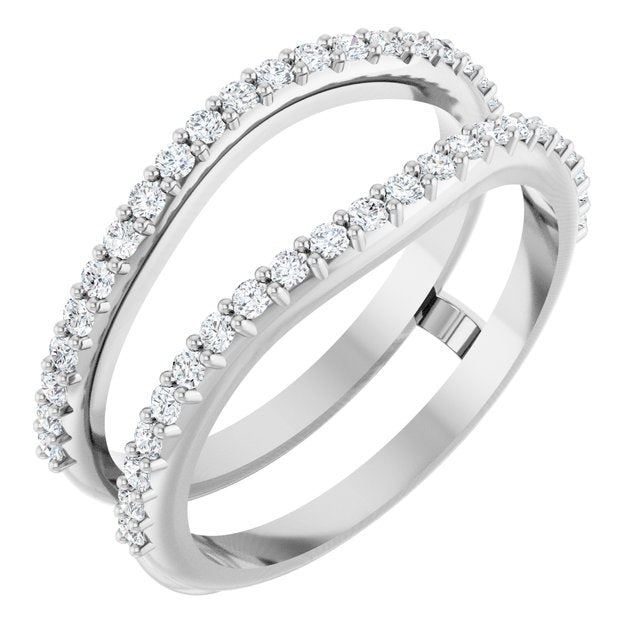 14K White Gold 1/3 CTW Natural Diamond Accented Ring Guard
