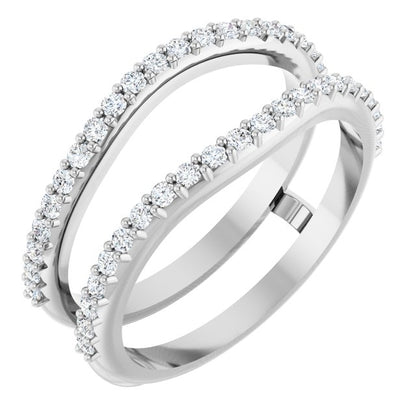 14K White Gold 1/3 CTW Natural Diamond Accented Ring Guard