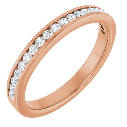 14K Rose Gold 1/4 CTW Diamond Anniversary Band