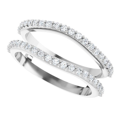 14K White Gold 1/3 CTW Natural Diamond Accented Ring Guard