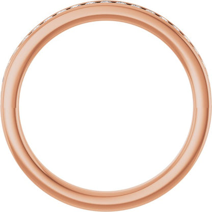 14K Rose Gold 1/4 CTW Diamond Anniversary Band