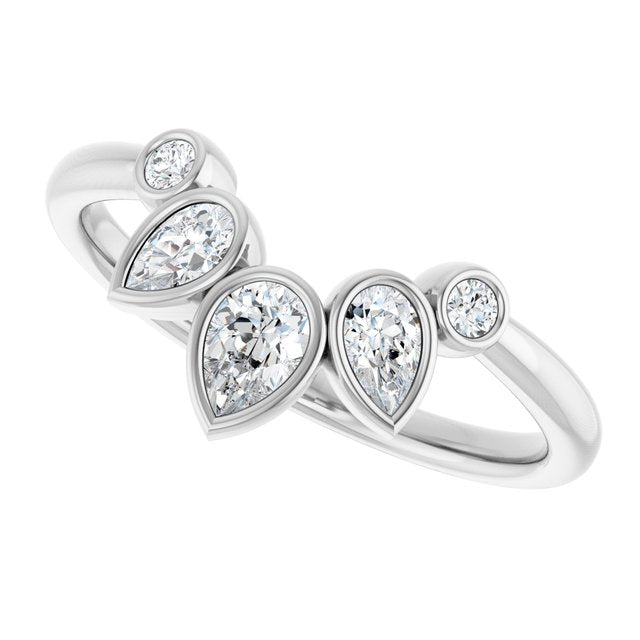 3/8 CTW Natural Diamond Bezel-Set Contour Band
