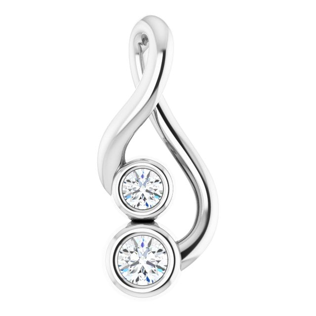 14K White Gold 0.07 CTW Natural Diamond Pendant