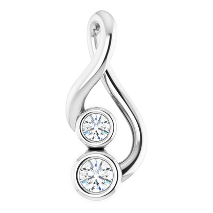 14K White Gold 0.07 CTW Natural Diamond Pendant