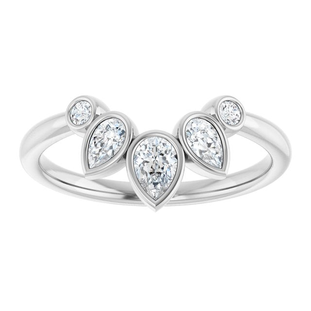 3/8 CTW Natural Diamond Bezel-Set Contour Band