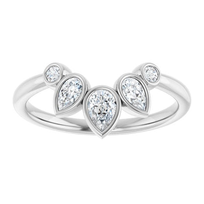 3/8 CTW Natural Diamond Bezel-Set Contour Band