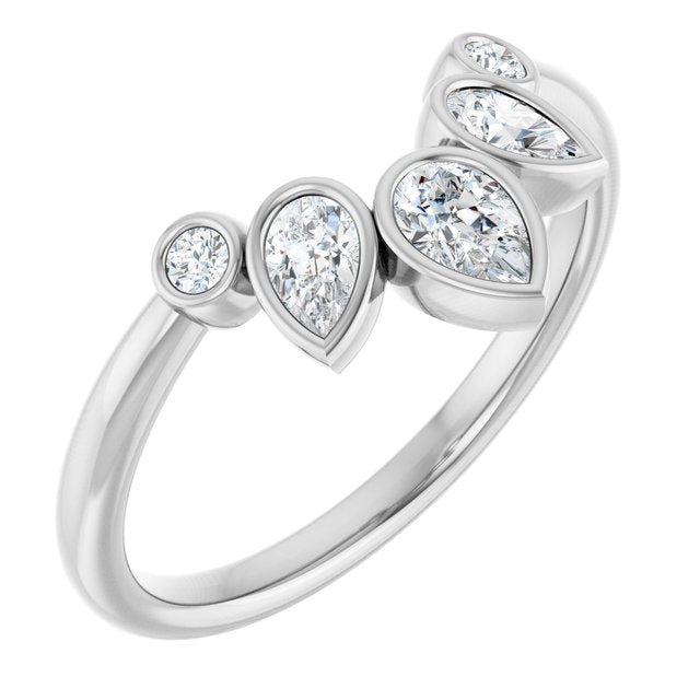 3/8 CTW Natural Diamond Bezel-Set Contour Band