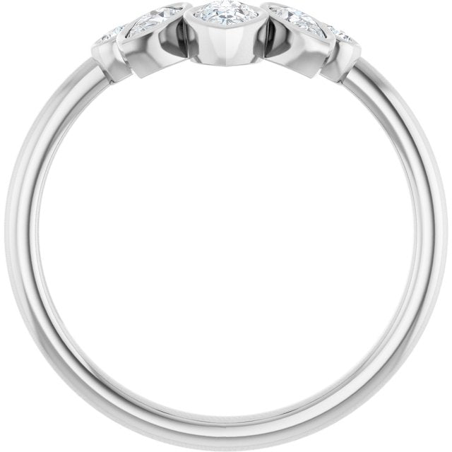 3/8 CTW Natural Diamond Bezel-Set Contour Band
