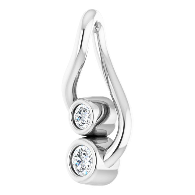14K White Gold 0.07 CTW Natural Diamond Pendant