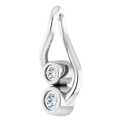 14K White Gold 0.07 CTW Natural Diamond Pendant