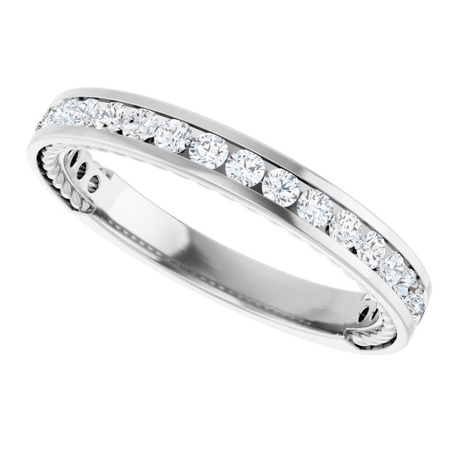 1/2 CTW Natural Diamond Anniversary Band, 3 mm, Style 2
