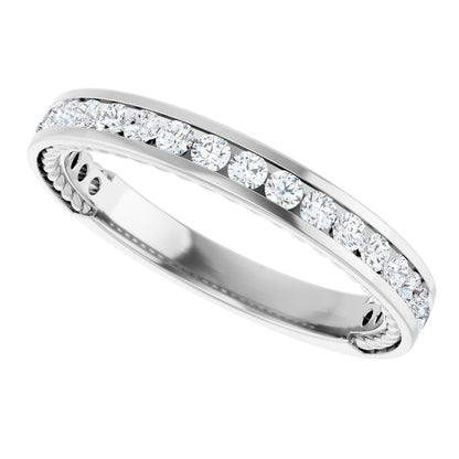 1/2 CTW Natural Diamond Anniversary Band, 3 mm, Style 2