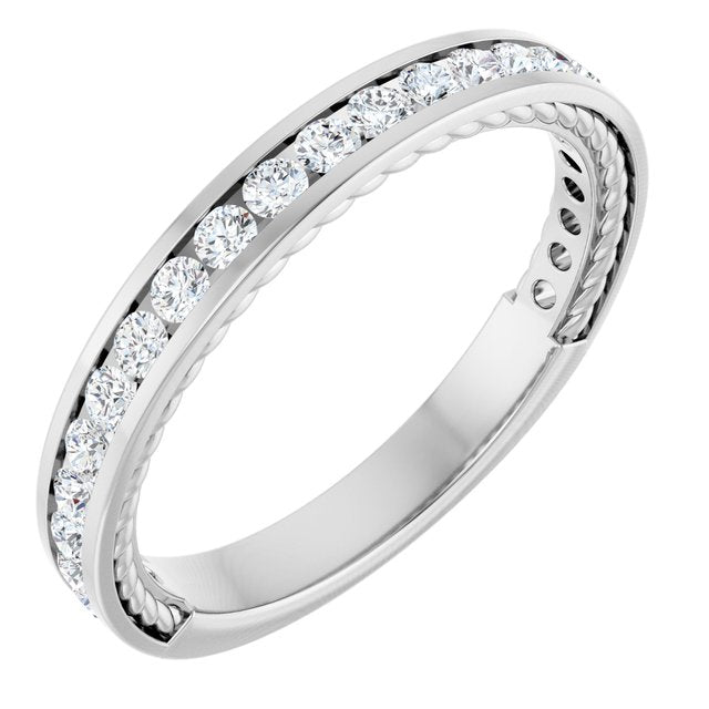 1/2 CTW Natural Diamond Anniversary Band, 3 mm, Style 2