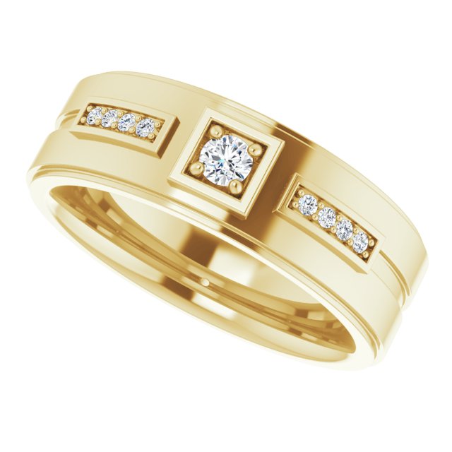 1/6 CTW Natural Diamond Mens Band, 7.39 mm