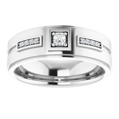 1/6 CTW Natural Diamond Mens Band, 7.39 mm