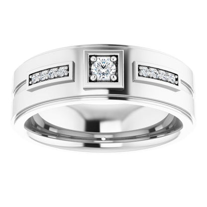1/6 CTW Natural Diamond Mens Band, 7.39 mm