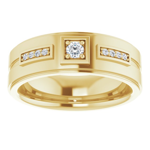 1/6 CTW Natural Diamond Mens Band, 7.39 mm