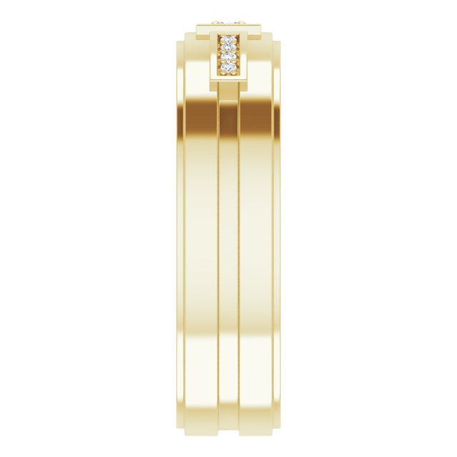 14K Yellow Gold .06 CTW Natural Diamond Mens Band