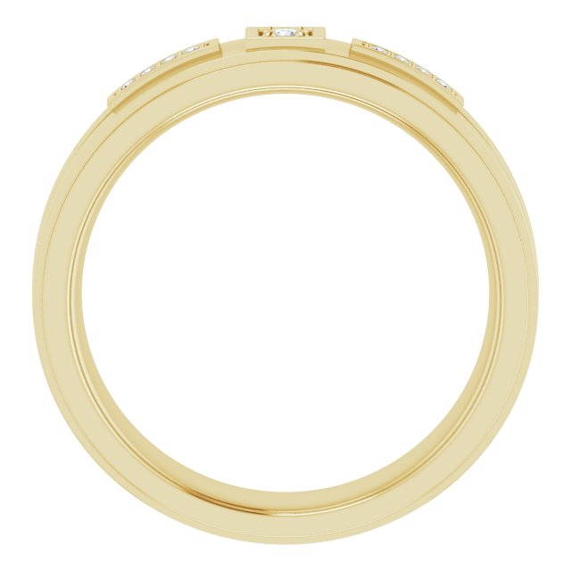 14K Yellow Gold .06 CTW Natural Diamond Mens Band