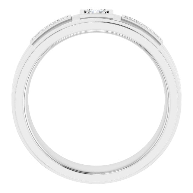 1/6 CTW Natural Diamond Mens Band, 7.39 mm