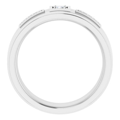 1/6 CTW Natural Diamond Mens Band, 7.39 mm