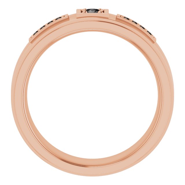 14K Rose Gold 1/5 CTW Natural Black Diamond Band