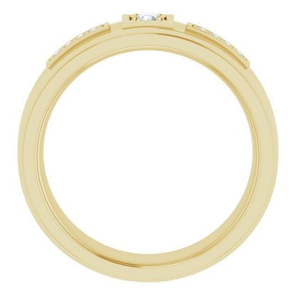 1/6 CTW Natural Diamond Mens Band, 7.39 mm