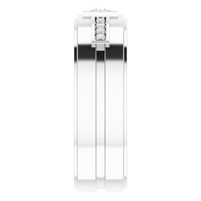 1/6 CTW Natural Diamond Mens Band, 7.39 mm