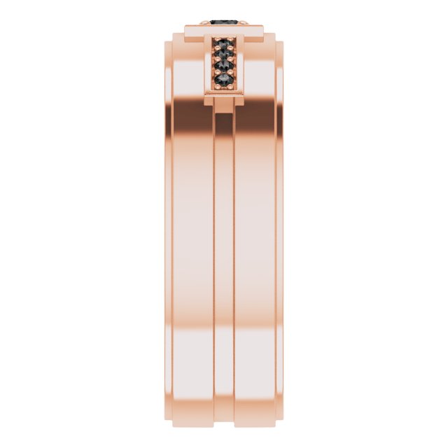 14K Rose Gold 1/5 CTW Natural Black Diamond Band