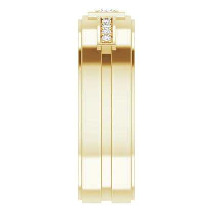 1/6 CTW Natural Diamond Mens Band, 7.39 mm