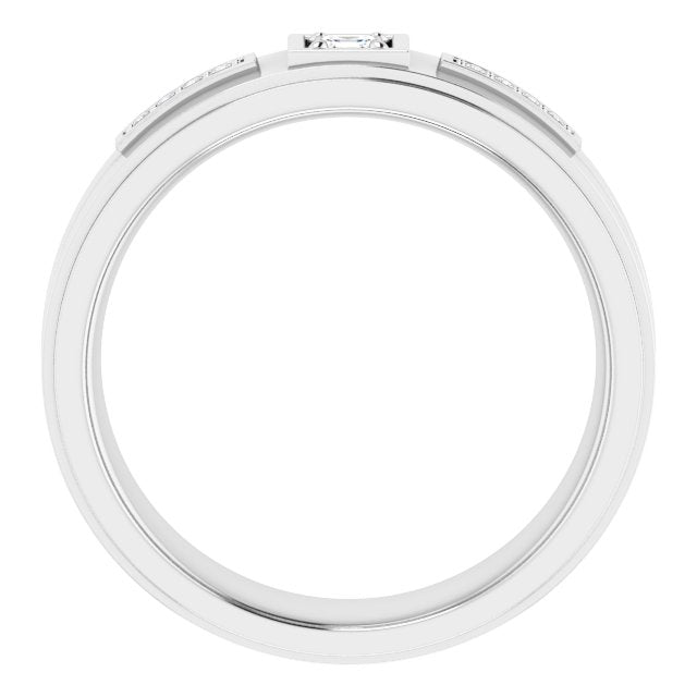 1/6 CTW Natural Diamond Mens Band, 7.39 mm