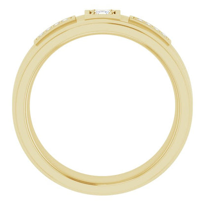 1/6 CTW Natural Diamond Mens Band, 7.39 mm