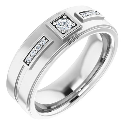 1/6 CTW Natural Diamond Mens Band, 7.39 mm