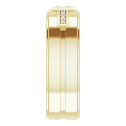 1/6 CTW Natural Diamond Mens Band, 7.39 mm