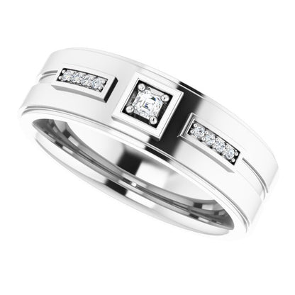 1/10 CTW Natural Diamond Mens Band
