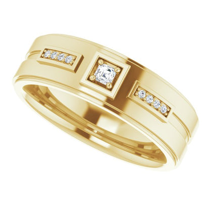 1/10 CTW Natural Diamond Mens Band