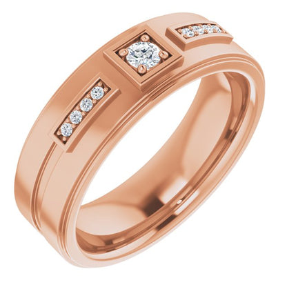 1/6 CTW Natural Diamond Mens Band, 7.39 mm