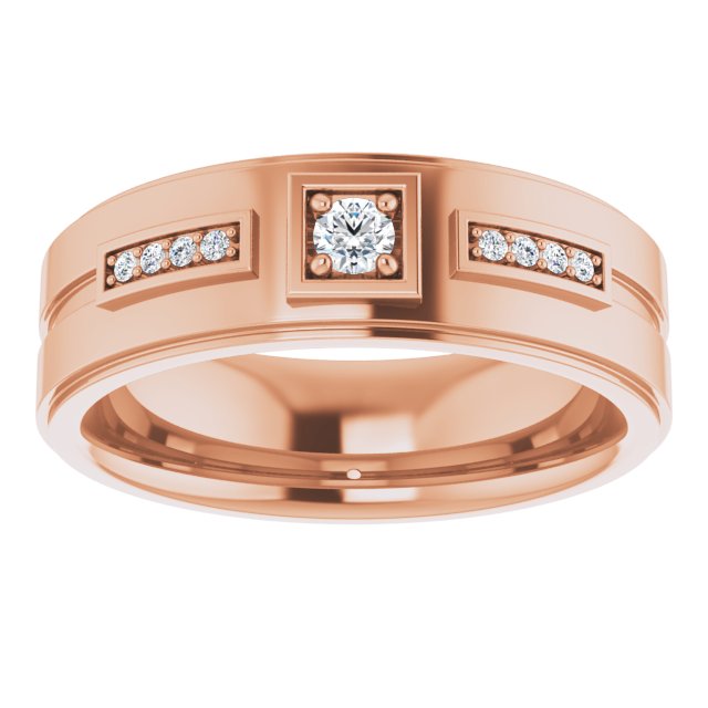 1/6 CTW Natural Diamond Mens Band, 7.39 mm