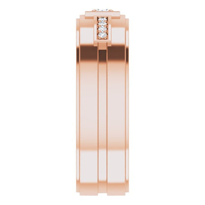 1/6 CTW Natural Diamond Mens Band, 7.39 mm