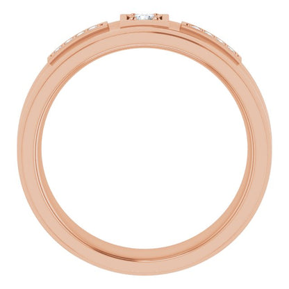 1/6 CTW Natural Diamond Mens Band, 7.39 mm