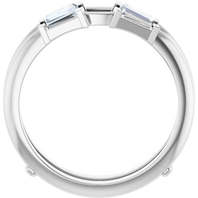 14K White Gold 3/8 CTW Natural Diamond Ring Guard