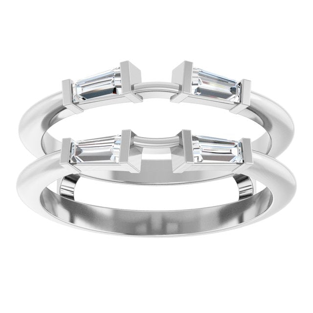14K White Gold 3/8 CTW Natural Diamond Ring Guard